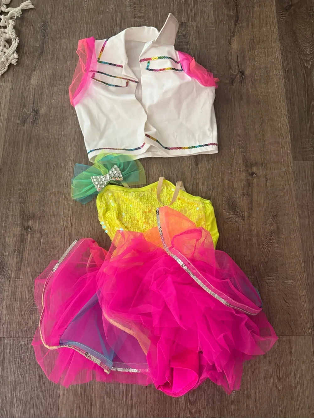 Weissman Neon Green and Hot Pink Tulle Dance Costume